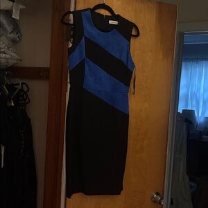 Black and Blue Sleeveless Dress
